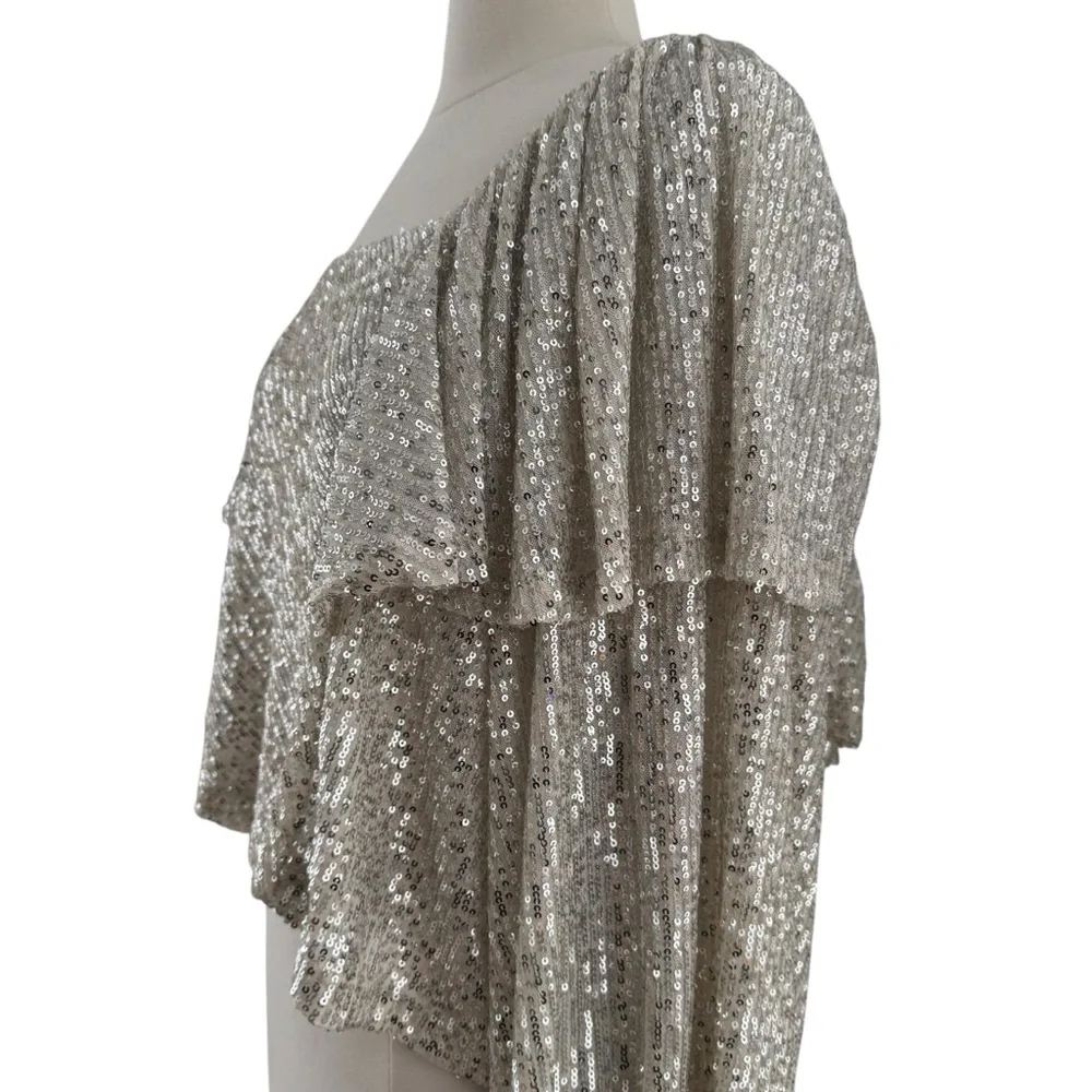NWT Free People Shimmer Sequin Top - Picture 5 of 13